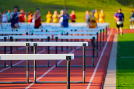 hurdlers on track
